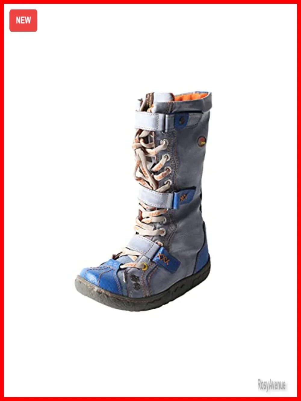 Strap-Accent Washed PU Leather Flat Boots with Faux Fur Lining, Zip Closure